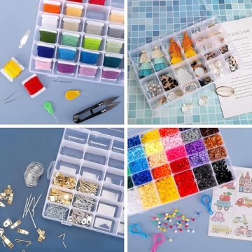 UOONY 36 Grids Craft Organizer Box with Adjustable Dividers