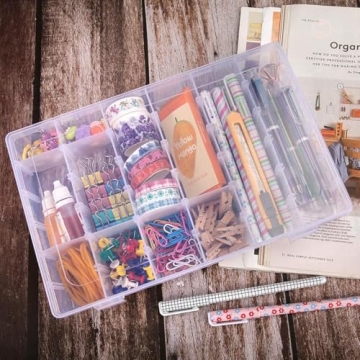 UOONY 36 Grids Craft Organizer Box with Adjustable Dividers