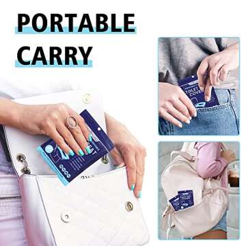 SFOPORD XL 100PCS Toilet Seat Covers Disposable - Flushable Paper Toilet Seat Cover is Travel Accessories, Travel Essentials for Public Restrooms, Airplane, Campin