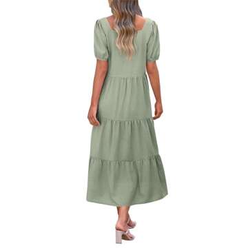 KIRUNDO Casual Dresses for Women 2024 Trendy Loose Maxi Dress with Pockets