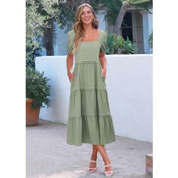 KIRUNDO Casual Maxi Dress with Pockets for Women 2024
