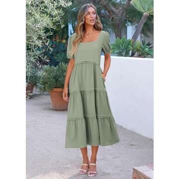 KIRUNDO Casual Maxi Dress with Pockets for Women 2024