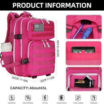 KXBUNQD Military 45L Tactical Assault Backpack 3 day assault pack with Molle Waterproof backpack Rucksack for Tactical Backpacks