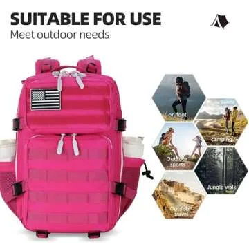 KXBUNQD Military 45L Tactical Assault Backpack 3 day assault pack with Molle Waterproof backpack Rucksack for Tactical Backpacks