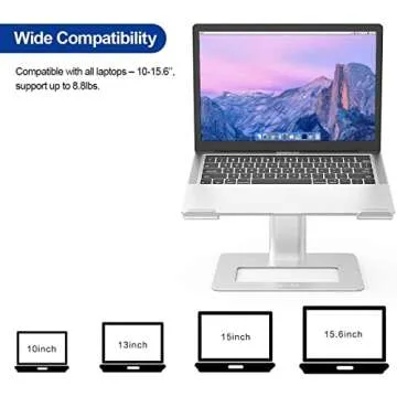 BESIGN LSX3 Aluminum Laptop Stand, Ergonomic Adjustable Notebook Stand, Riser Holder Computer Stand Compatible with Air, Pro, Dell, HP, Lenovo More 10-15.6" Laptops (Silver)
