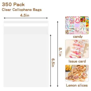 350Pcs Resealable Cellophane Bags for Gifts & Treats