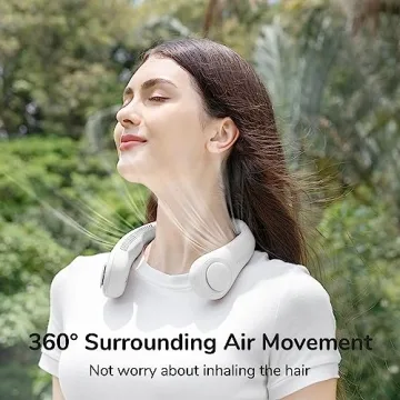 JISULIFE Portable Neck Fan - Hands-Free, 5 Speeds, Gift Ready