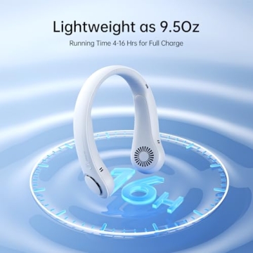 JISULIFE Portable Neck Fan - Hands-Free, 5 Speeds, Gift Ready