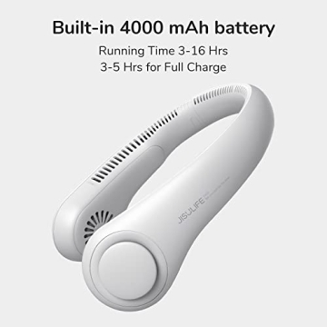 JISULIFE Portable Neck Fan - Hands-Free, 5 Speeds, Gift Ready