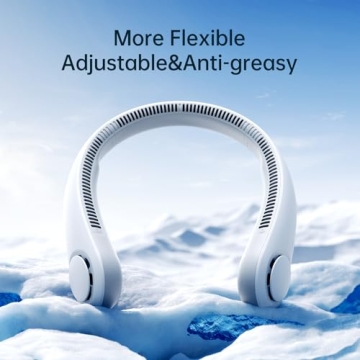JISULIFE Portable Neck Fan - Hands-Free, 5 Speeds, Gift Ready