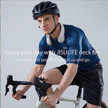 JISULIFE Portable Neck Fan - Hands-Free, 5 Speeds, Gift Ready