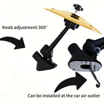 2 Pack Car Cymbal Air Vent Mounted, Golden – 14 cm Dia. Mini Drum Crash Cymbal for Endless Rhythmi...