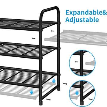 Versatile 3 Tier Stackable Shoe Rack for Home Organization