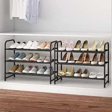Versatile 3 Tier Stackable Shoe Rack for Home Organization