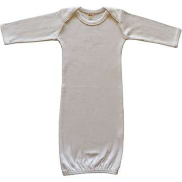 Earth Elements Baby Long Sleeve Gown 0-3 Months White