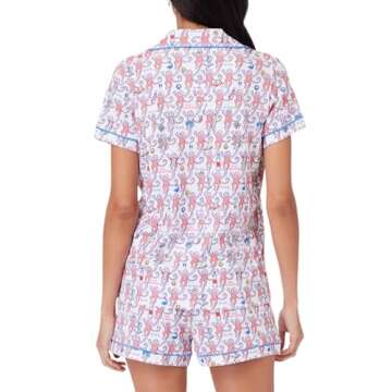 Zelbuck Women's Trendy Pajamas Set with Cute Prints