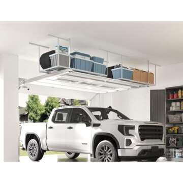 FLEXIMOUNTS 3x6 Overhead Garage Storage Adjustable Ceiling Rack 72" Length x 36" Width x 40" Height ...