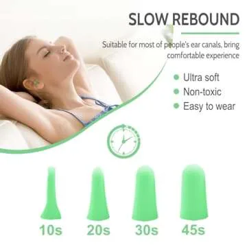 LYSIAN Ultra Soft Foam Earplugs for Sleep Sound Proof-38dB SNR Noise Free Ear Plugs for Sleeping Noise Cancelling, Snoring, Shooting,Work-60 Pairs-Green