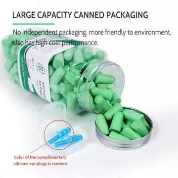LYSIAN Ultra Soft Foam Earplugs for Sleep Sound Proof-38dB SNR Noise Free Ear Plugs for Sleeping Noise Cancelling, Snoring, Shooting,Work-60 Pairs-Green