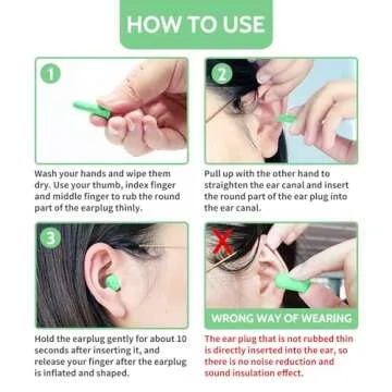 LYSIAN Ultra Soft Foam Earplugs for Sleep Sound Proof-38dB SNR Noise Free Ear Plugs for Sleeping Noise Cancelling, Snoring, Shooting,Work-60 Pairs-Green