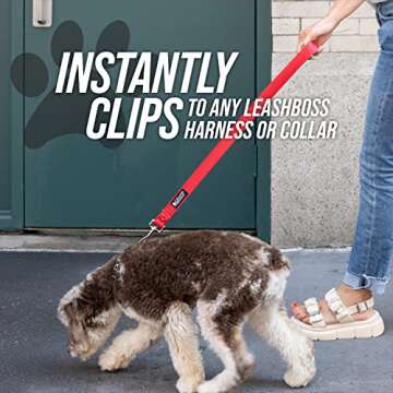Leash Boss Short Dog Leash for Dog Training | Padded Traffic Handle Short Leash for Dog Training, To...