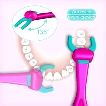 Easy and Fun Kids Flossers with 120 Refills - T.Smile
