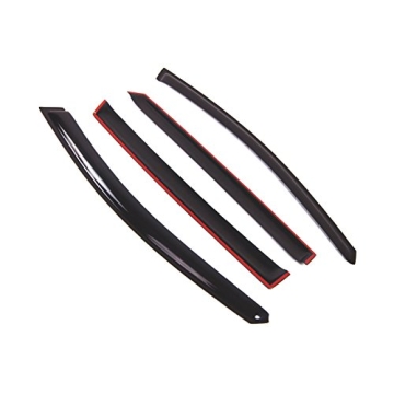 TuningPros Outside Mount Window Vent Visors for Subaru B9 Tribeca 2006-2014 | Black Tinted 4 Pcs Set...