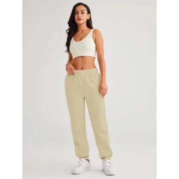 Stylish High Waisted Fleece Lined Sweatpants for Women