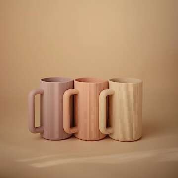 mushie Baby Bath Rinse Cup | 100% Food Grade Silicone | Wash Rinser Cup For Kids (Blush)