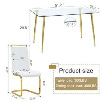 Ebullient Glass Dining Table Set for 4 - Modern Elegance in Dining