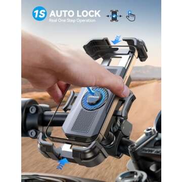 JOYROOM Motorcycle Phone Mount - Secure & Anti-Shock Holder