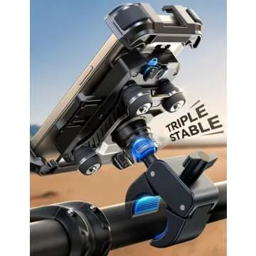 JOYROOM Motorcycle Phone Mount - Secure & Anti-Shock Holder