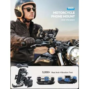 JOYROOM Motorcycle Phone Mount - Secure & Anti-Shock Holder