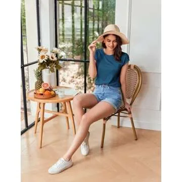 Ekouaer Women's Pajama Set with Cap Sleeves & Ruffle Shorts