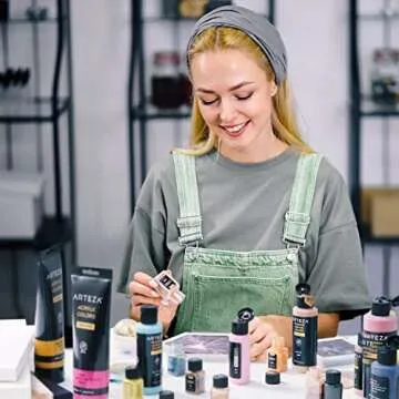 ARTEZA Mica Powder for Epoxy Resin, Set of 60, Assorted Colors, 0.18 oz Bottles, Mica Powder for Candle Making and DIY Crafts