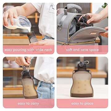 haakaa Reusable Silicone Food Pouch, Baby Food Storage Pouch, Refillable Squeeze Pouch for Kids, Compatible with haakaa Breastmilk Storage Bags, 130ml, 1pc