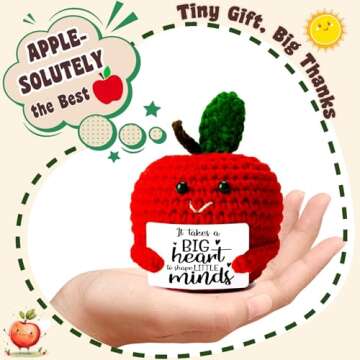 Handmade Crochet Apple - Unique Teacher Appreciation Gifts for Educators