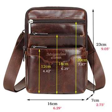 Stylish Small Leather Messenger Bag for Men Women