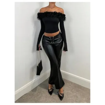 Faux Fur Off Shoulder Crop Top for Women | Chic Style