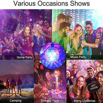 2Pcs Colorful Rotating Magic Ball Light Plug in Disco Ball Light Bulb with Sockets,Magic Ball RGB LE...