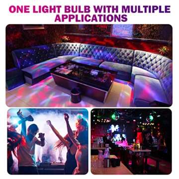 2Pcs Colorful Rotating Magic Ball Light Plug in Disco Ball Light Bulb with Sockets,Magic Ball RGB LED Stage Light for Home Room Dance Parties