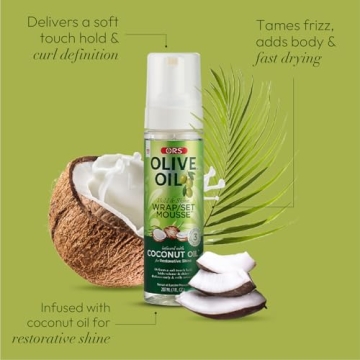 ORS Olive Oil Hold & Shine Mousse for Dry Hair Shine