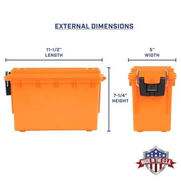 Sheffield 12630 Ammo Storage Box, Stackable .30 Cal Field Boxes, Water and Dust Resistant, Lockable ...