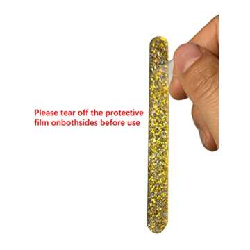 PACKIN WAY 60 Pieces Reusable Glitter Acrylic Popsicle Sticks Multicolored Ice Cream Pop Candy Cake Sticks for Ice Cream, Popsicle, Kids Projects (Gold)