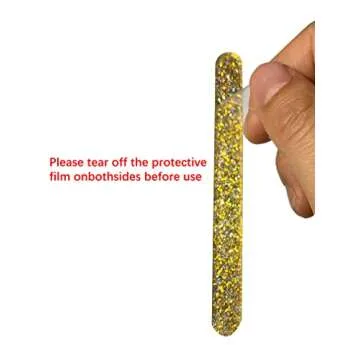 PACKIN WAY 60 Pieces Reusable Glitter Acrylic Popsicle Sticks Multicolored Ice Cream Pop Candy Cake Sticks for Ice Cream, Popsicle, Kids Projects (Gold)