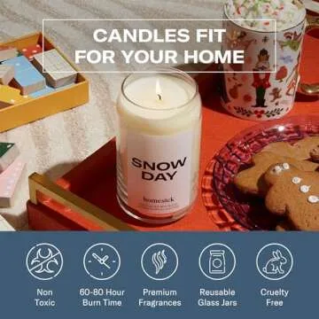 Homesick Snow Day Candle Long-Lasting 13.75 oz Wax