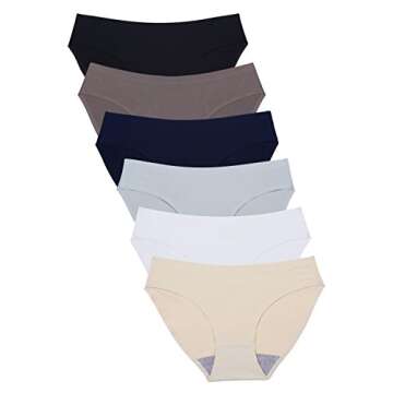 Wealurre Seamless Underwear Invisible Bikini No Show Nylon Spandex Women Panties(826s 1+2)