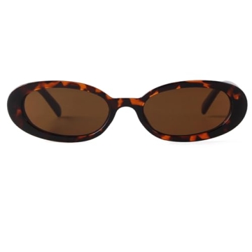 Trendy 90s Oval Sunglasses for Women UV400 Protection