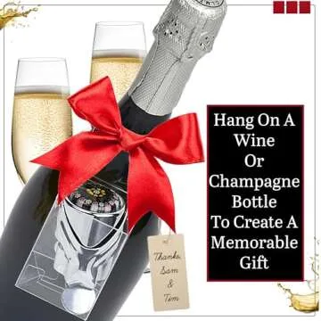 Champagne Stopper for Champagne & Wine – Patented Seal, Sparkling Wine Stopper preserves Bubbles & Taste – Champagne Stopper & hanging gift box, Pro Grade Wine Stopper by Evan James Champagne Stoppers