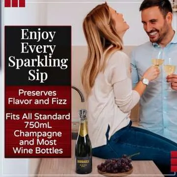 Champagne Stopper for Champagne & Wine – Patented Seal, Sparkling Wine Stopper preserves Bubbles & Taste – Champagne Stopper & hanging gift box, Pro Grade Wine Stopper by Evan James Champagne Stoppers
